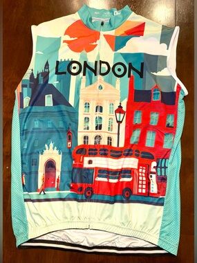 OCG Around The World - London Sleeveless Full Zip Cycling Jersey Pockets XXXL